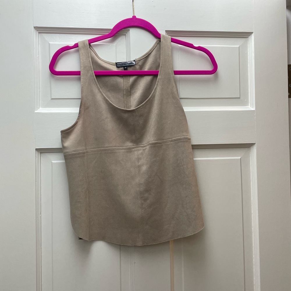 David Lerner XS Camel Suede top